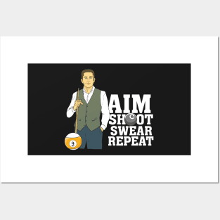 BILLIARDS / POOL: Aim Shoot Swear Repeat Gift Posters and Art